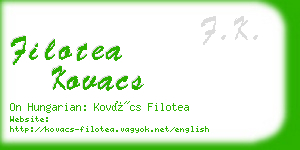filotea kovacs business card